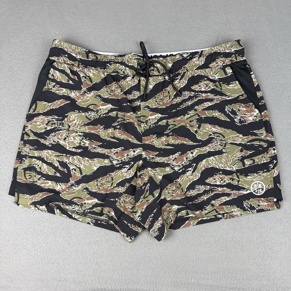 Black Rifle Coffee Company Shorts Mens‎ XXL 2XL Tiger Striped Camo Drawstring
